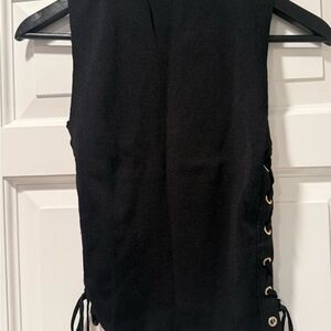 Zara Black Lace-Up Side Tank Top